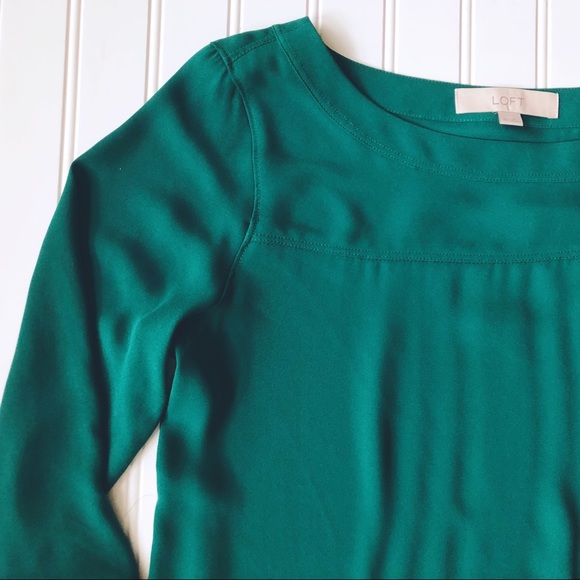 LOFT Drapey Blouse with Adjustable Sleeves - Picture 2 of 6